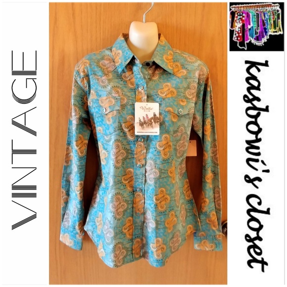Walls Tops - NWT WALLS Teal Vintage Western Wear Shirt SZ M